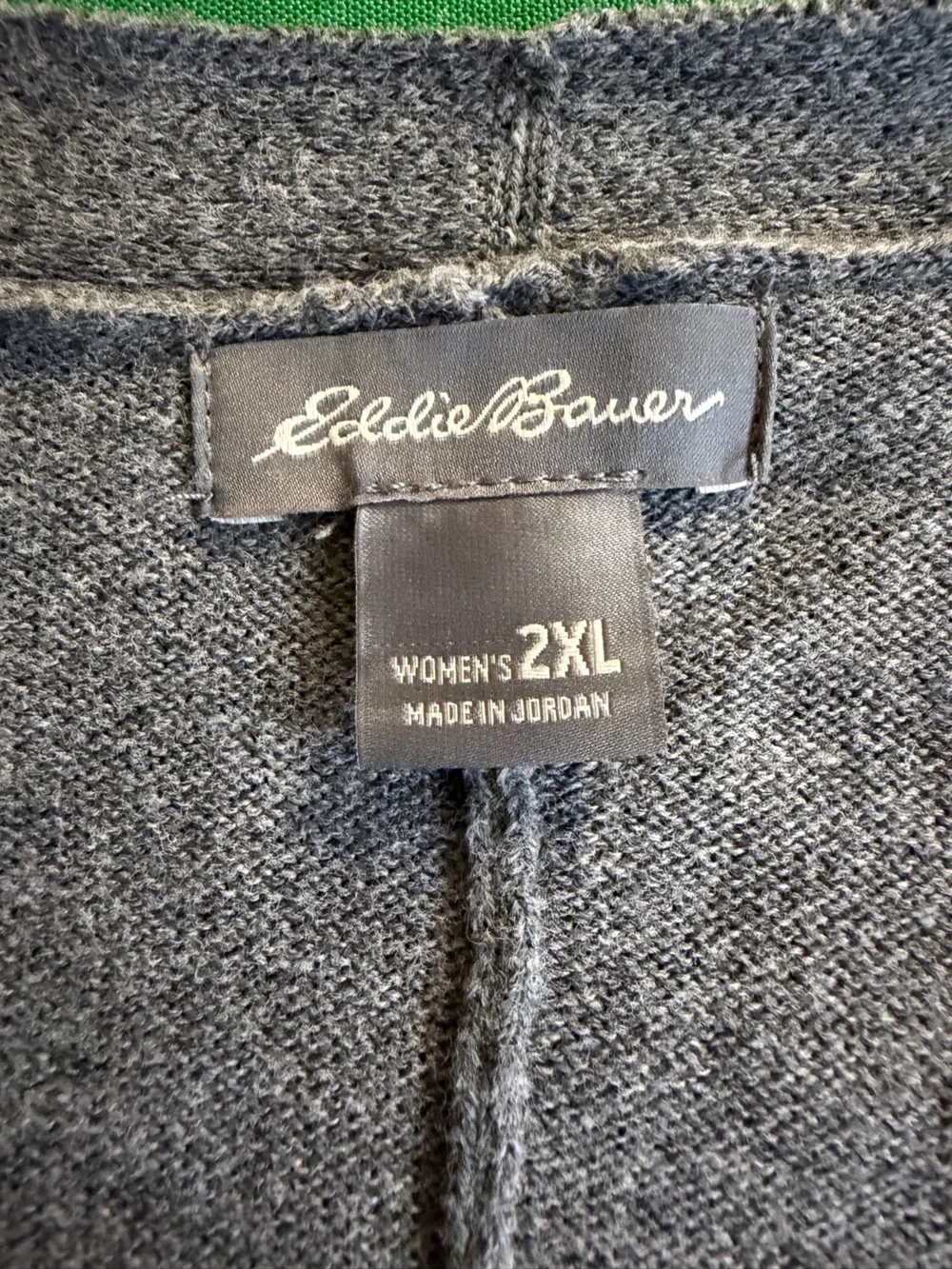 Eddie Bauer Gray Striped Open-Front Cardigan — Women’s 2XL